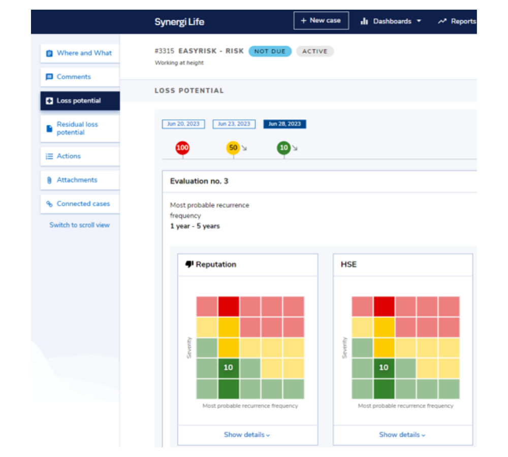 Synergi Life product screen from DNV’s Manage and act overview